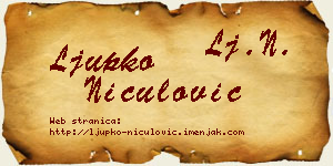 Ljupko Niculović vizit kartica